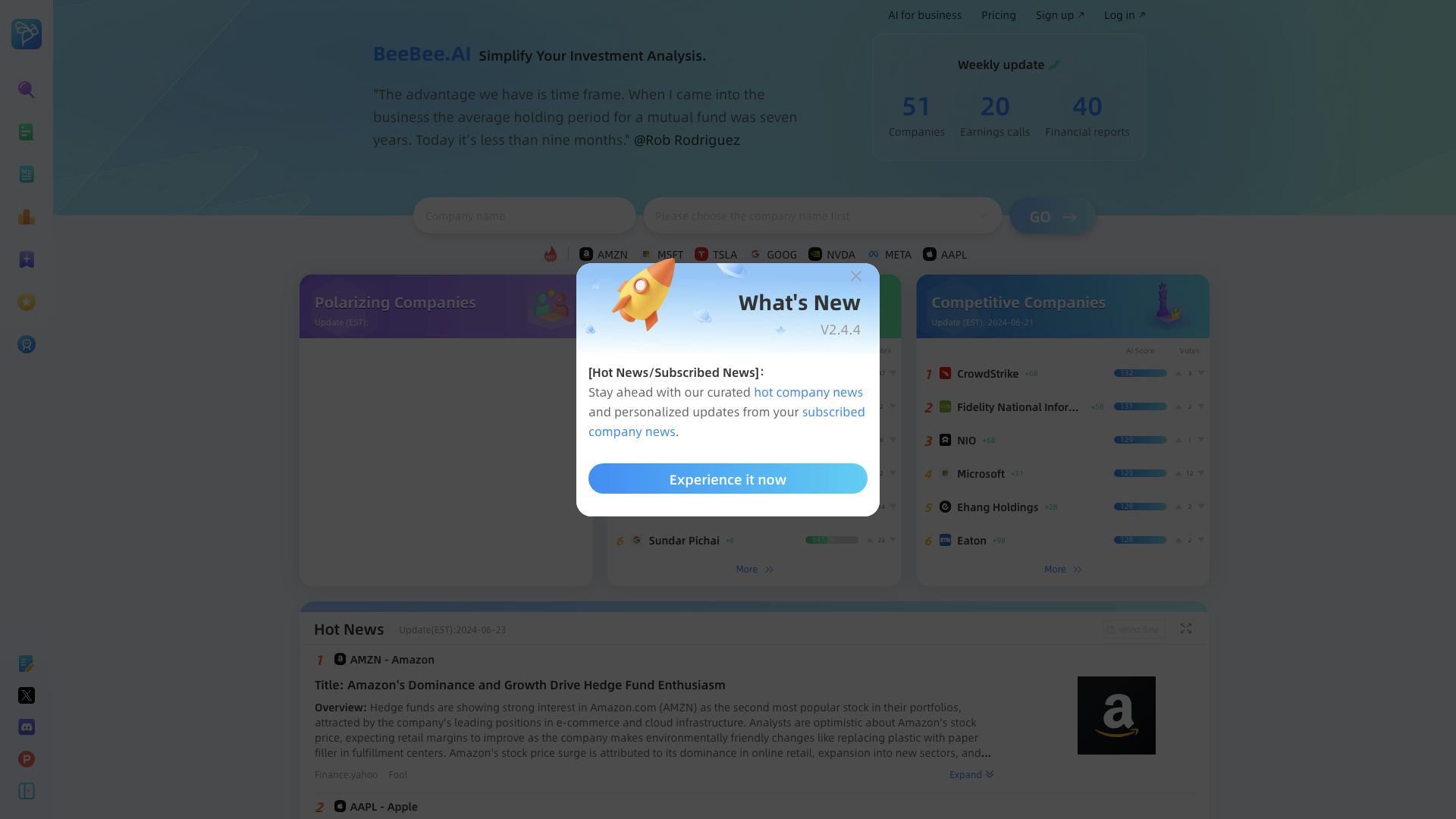 BeeBee AI - AI Earnings call analysis tool