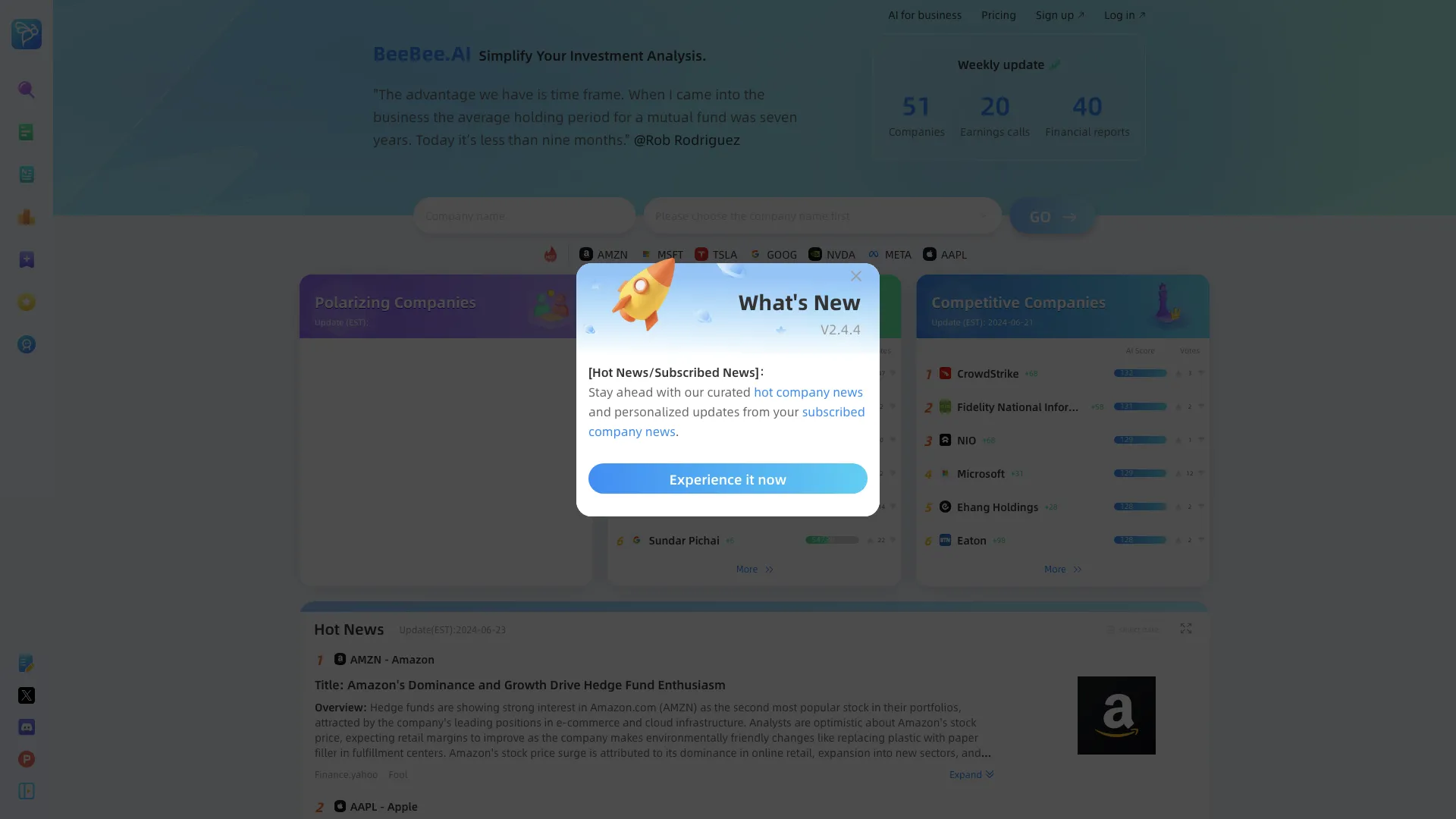 BeeBee AI - AI Earnings call analysis tool