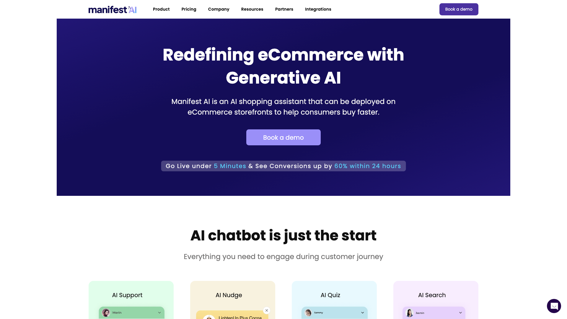 Manifest AI: GPT-Powered AI Shopping Assistant for your Shopify Store.