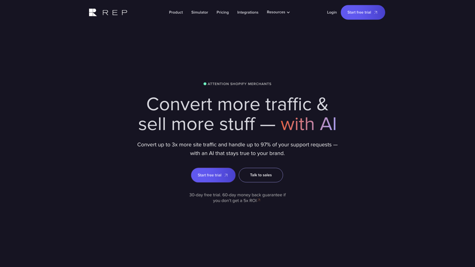 Rep AI: eCommerce Shopping Assistant (Shopify AI Chatbot App)