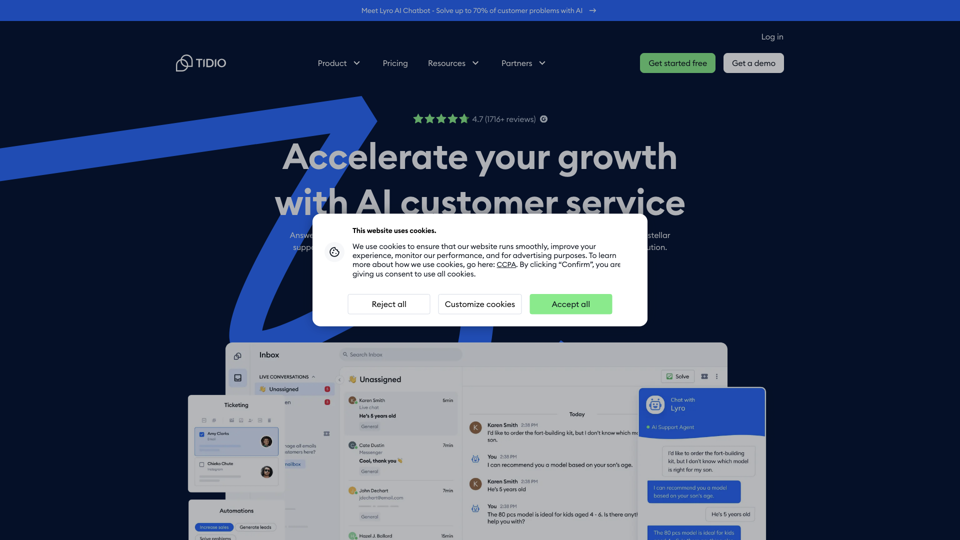 Accelerate Your Growth With #1 AI Customer Service | Tidio