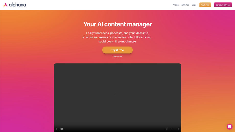 Alphana - Your AI Content Manager