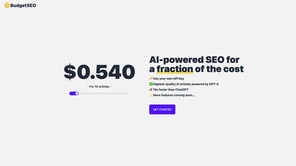 Budget-friendly AI Powered SEO