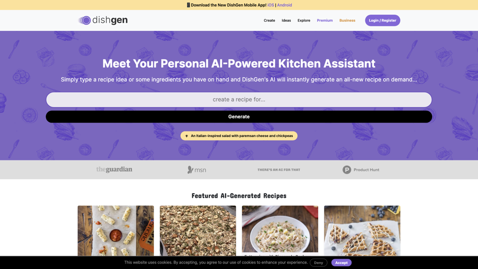 DishGen | AI Recipes | AI Recipe Generator