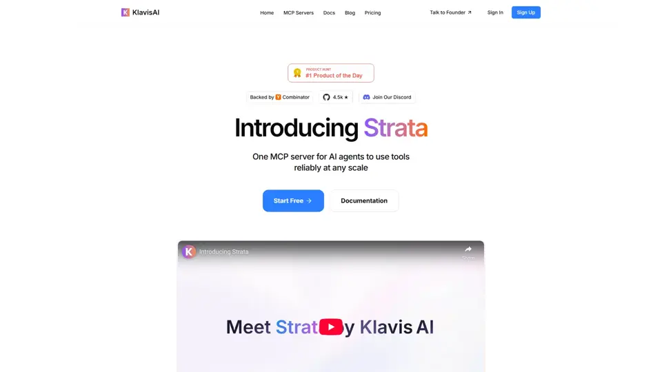 Open Source MCP integration layers that let AI agents use tools reliably at any scale | Klavis AI