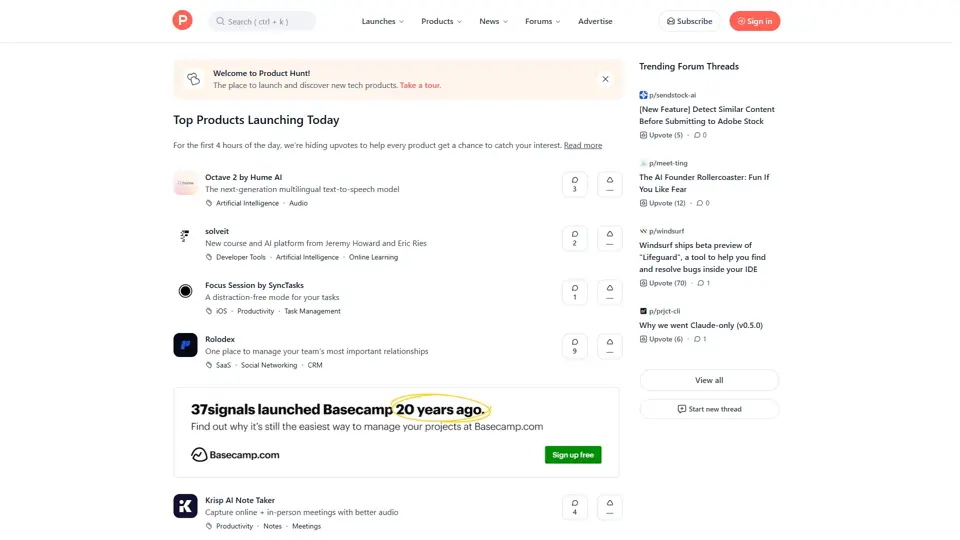 Product Hunt – The best new products in tech.