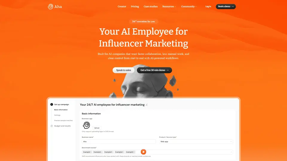 Aha (aha.inc) — Your 24/7 AI Employee for Influencer Marketing