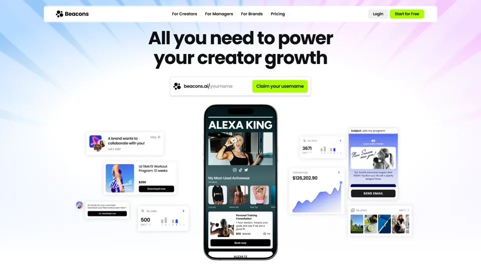 Beacons | Free Link in Bio for Instagram, TikTok, YouTube