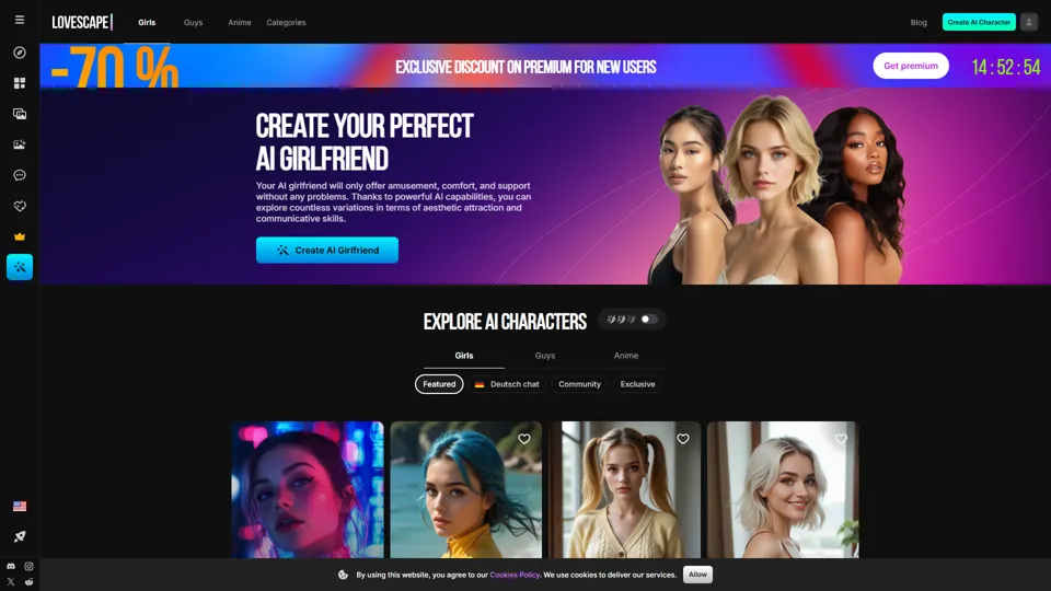 AI Girlfriend Chat: Create a Virtual GF Online | LOVESCAPE