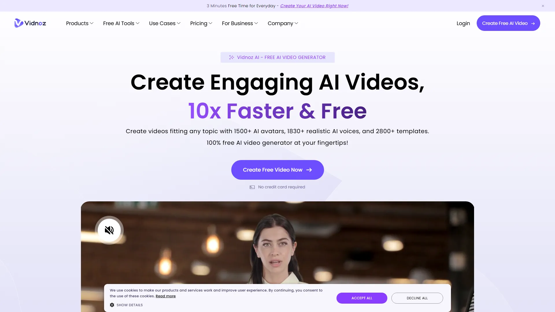 Vidnoz AI: Create FREE AI Videos 10X Faster Online