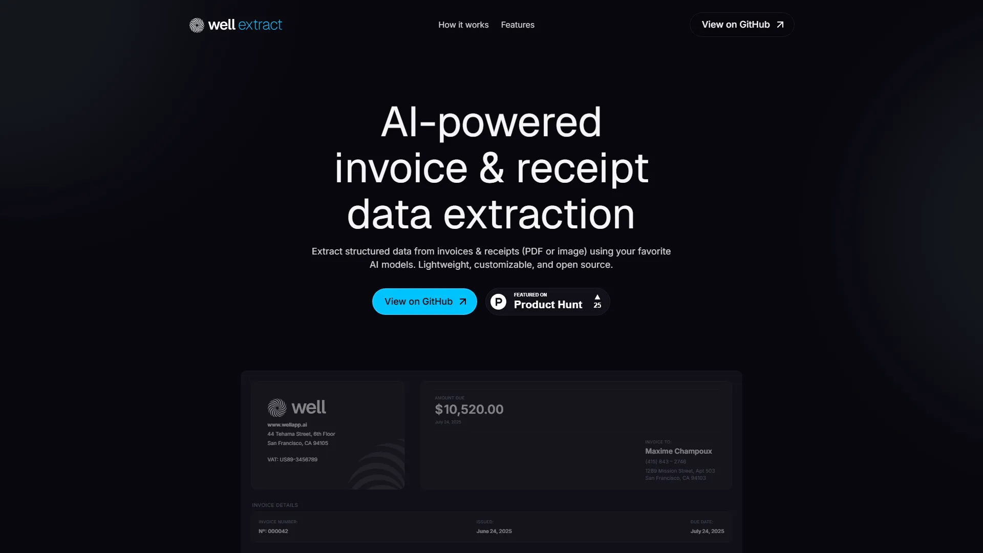 Well Extract – Invoice data extraction for developers
