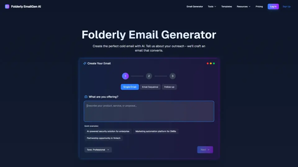 AI Cold Email Generator - Create High-Converting Email Sequences | Folderly EmailGen