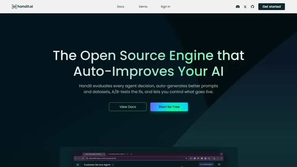 Handit.ai β The Open Source Engine that Auto-Improves Your AI Agents