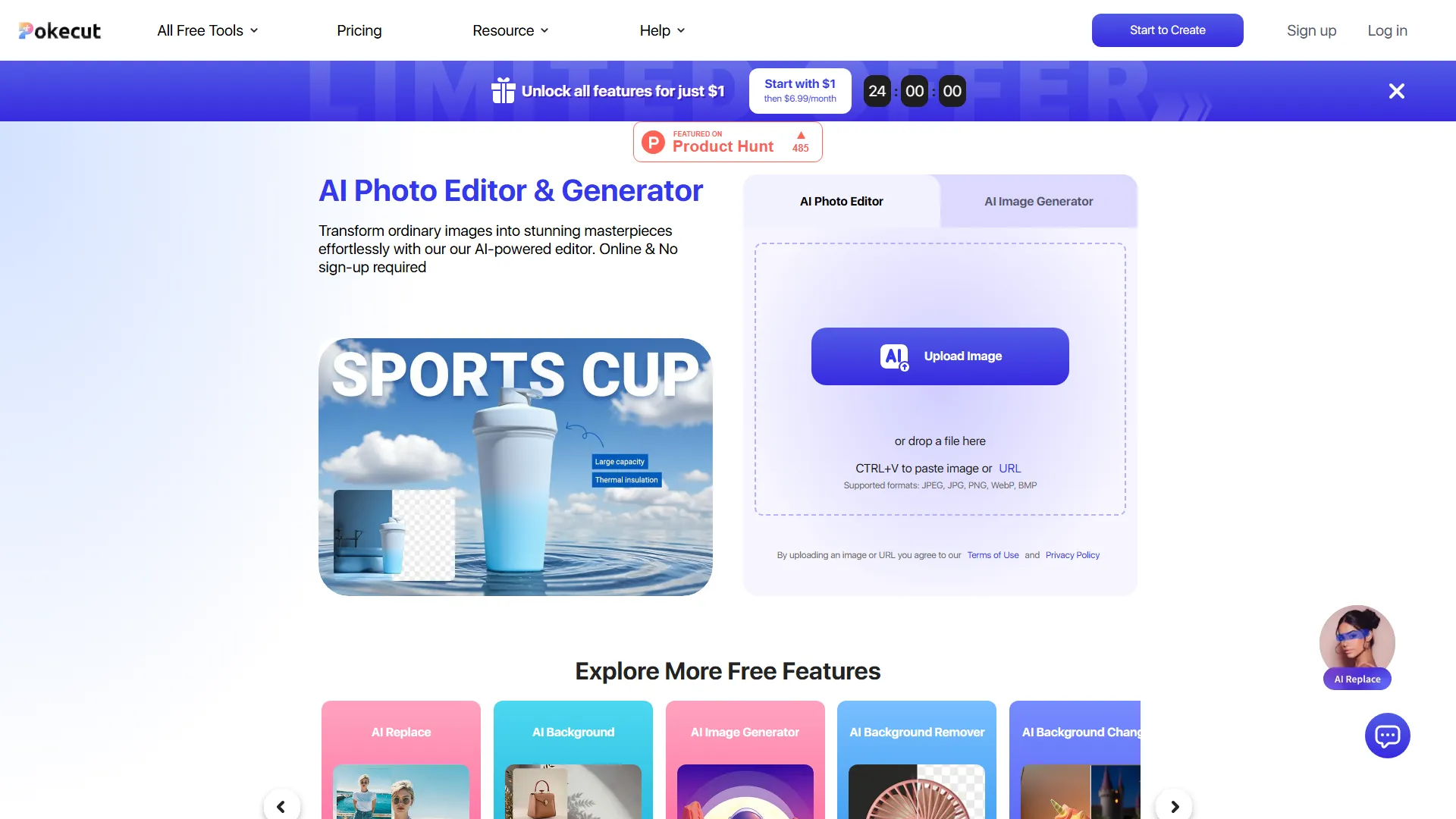 Free AI Photo Editor: Edit & Generate Image Online | Pokecut