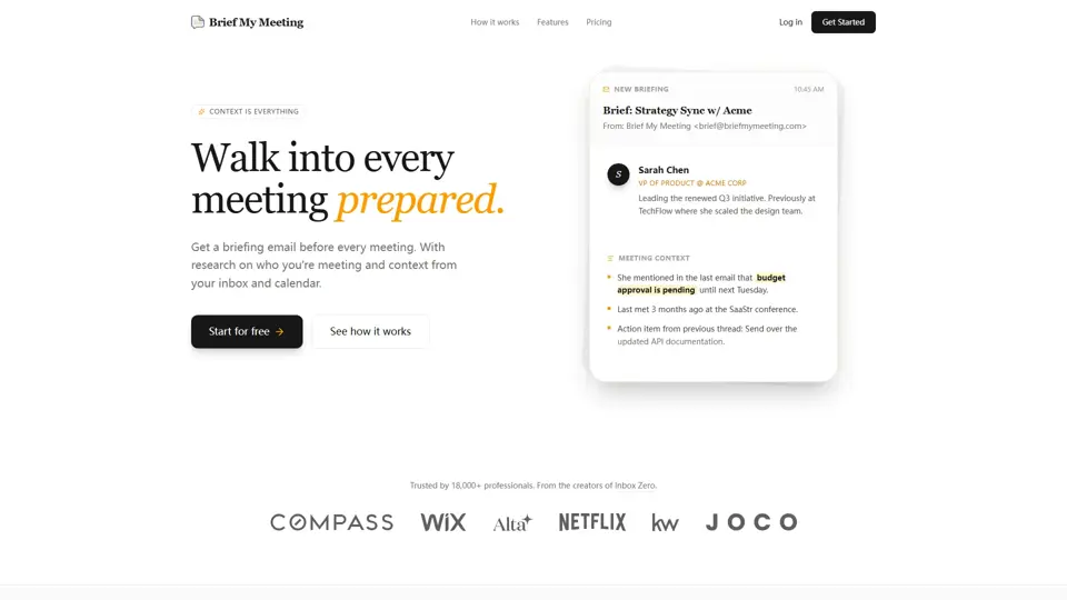 Brief My Meeting - AI-Powered Meeting Preparation