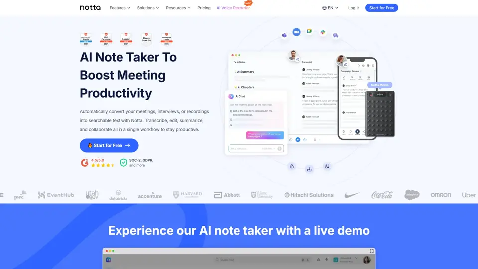 AI Note Taker | Free AI Meeting Transcription