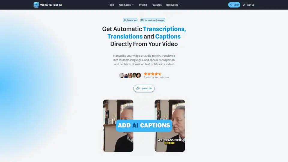 VideoToTextAI - Transcriptions, ChatGPT for Your Video and Audio | VideoToTextAI