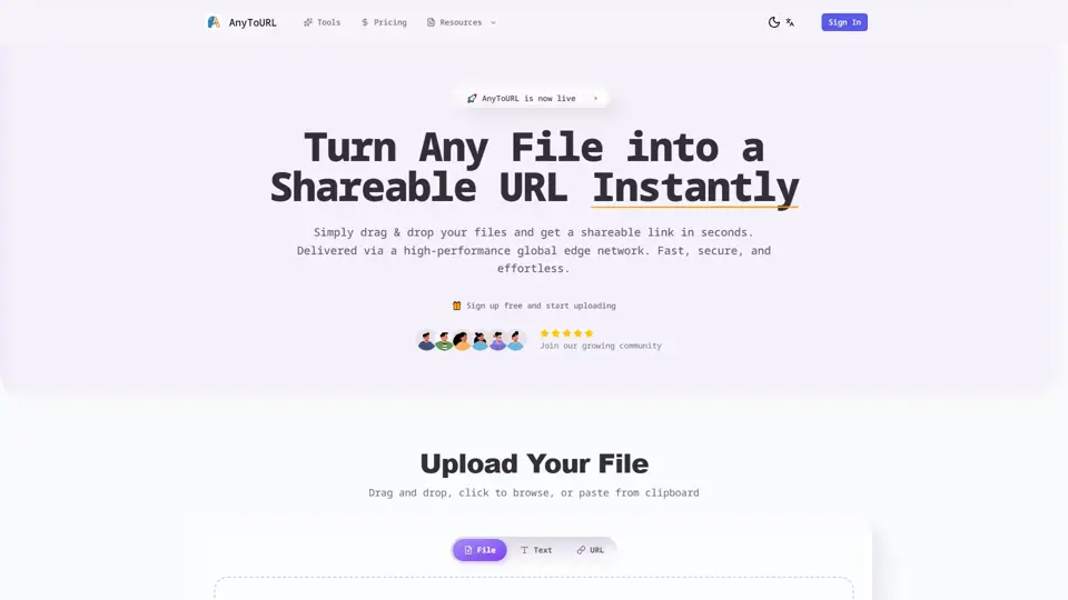 AnyToURL - Turn Any File into a Shareable URL