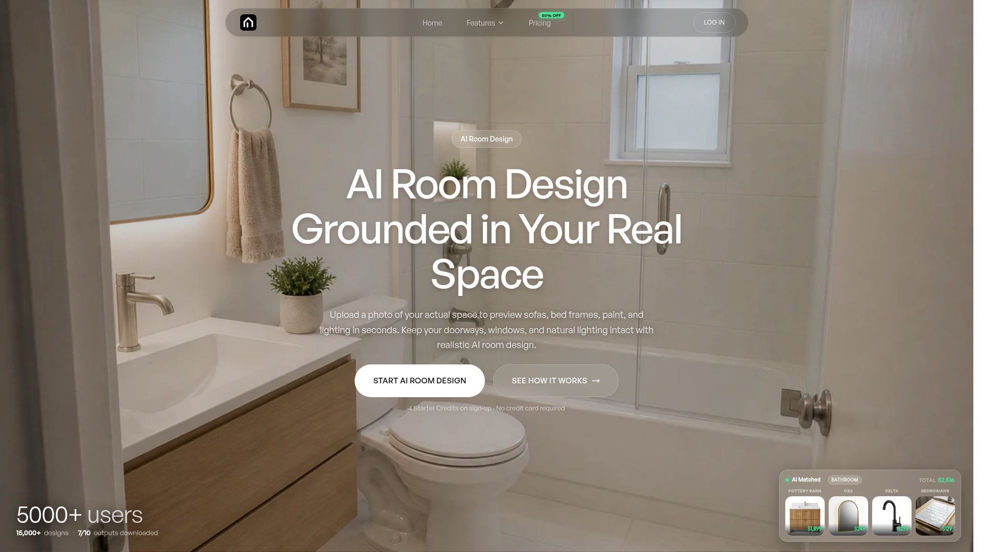 Free AI Room Design Tool - Match Real Furniture