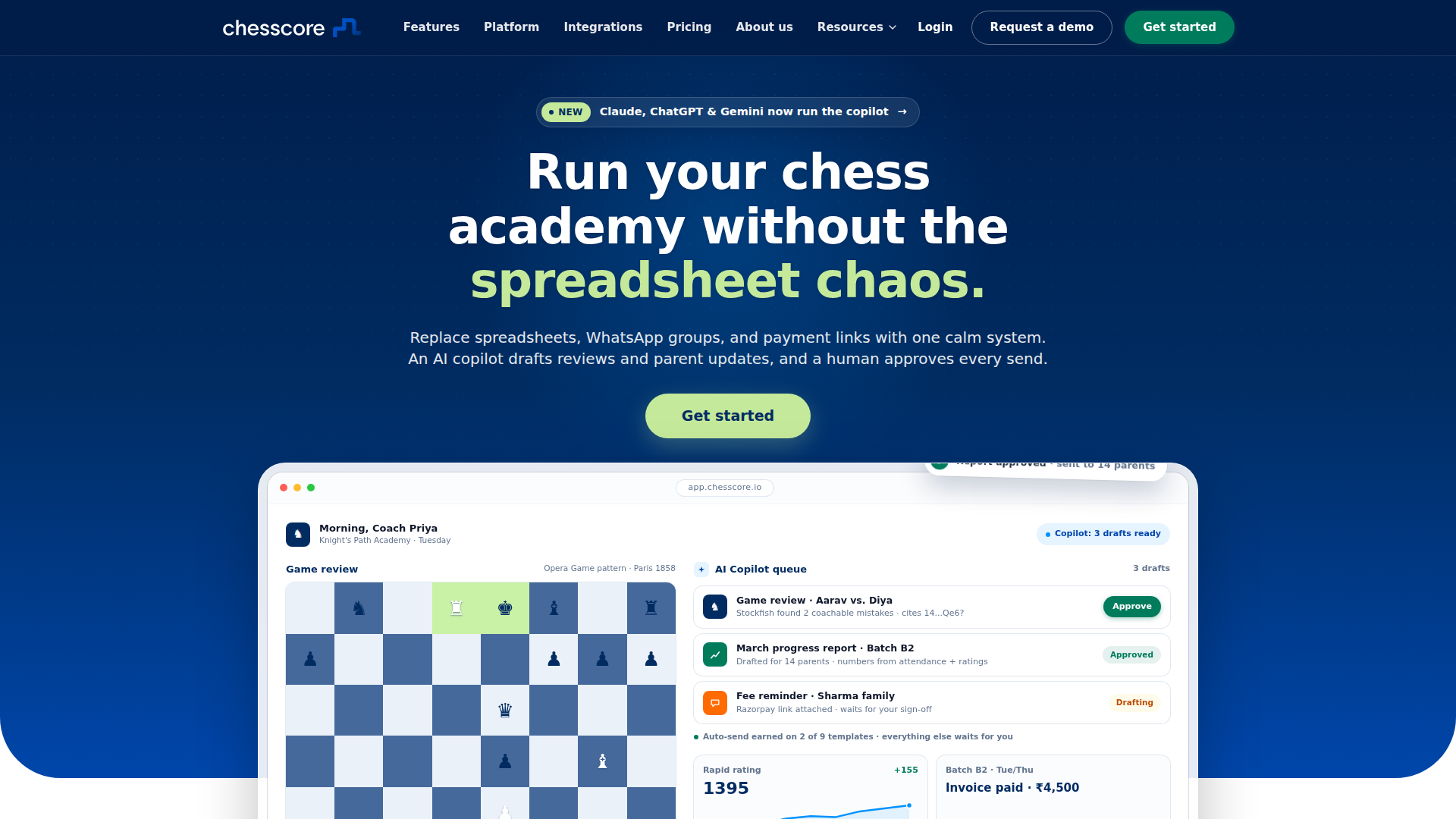 ChessCore: Software de gestión de academias de ajedrez con IA nativa
