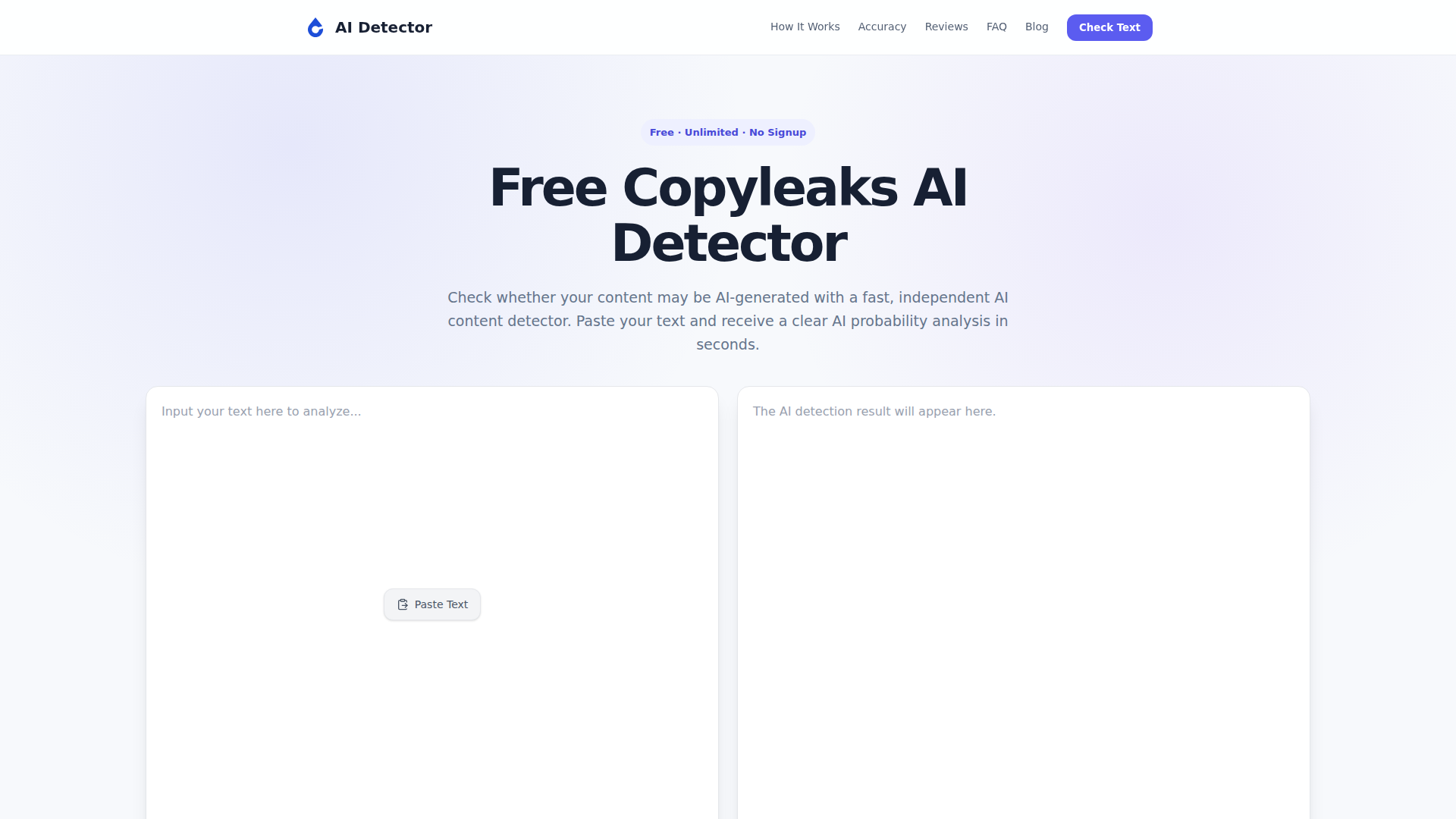 Detector de IA de Copyleaks – Gratis, ilimitado y sin registro