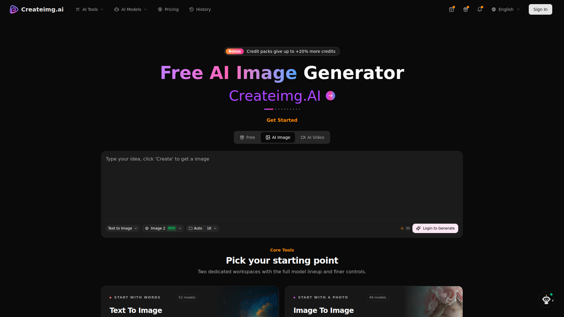 Mejor generador de imágenes con IA gratuito en línea | Createimg.ai