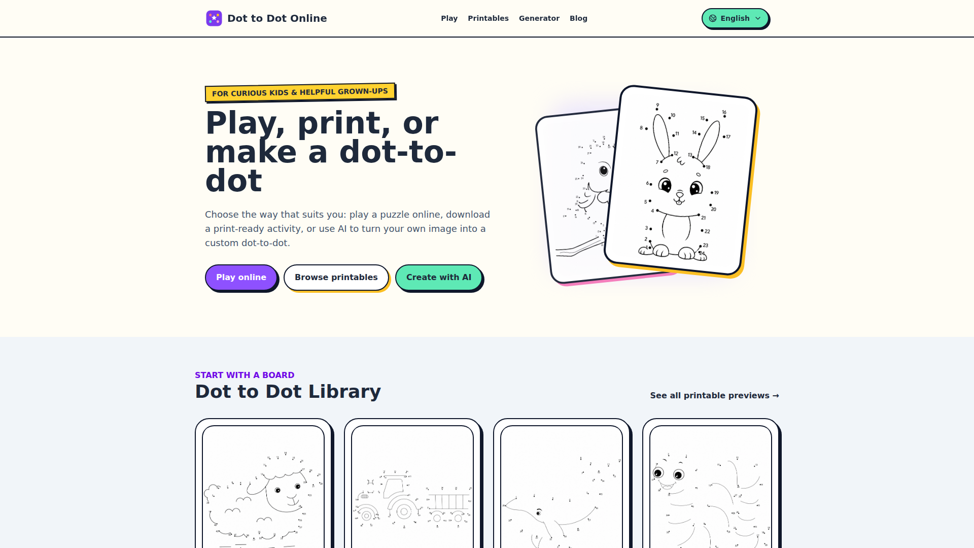 Dot to Dot Online: Play, Print & Create Puzzles