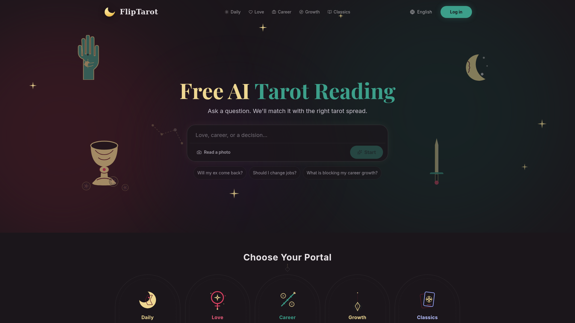 Lectura de tarot con IA gratis online | FlipTarot