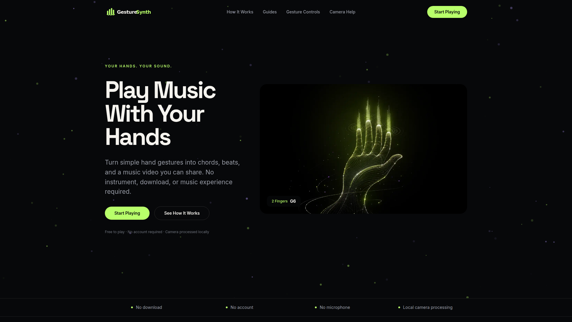 Gesture Synth – Toca música con tus manos en línea