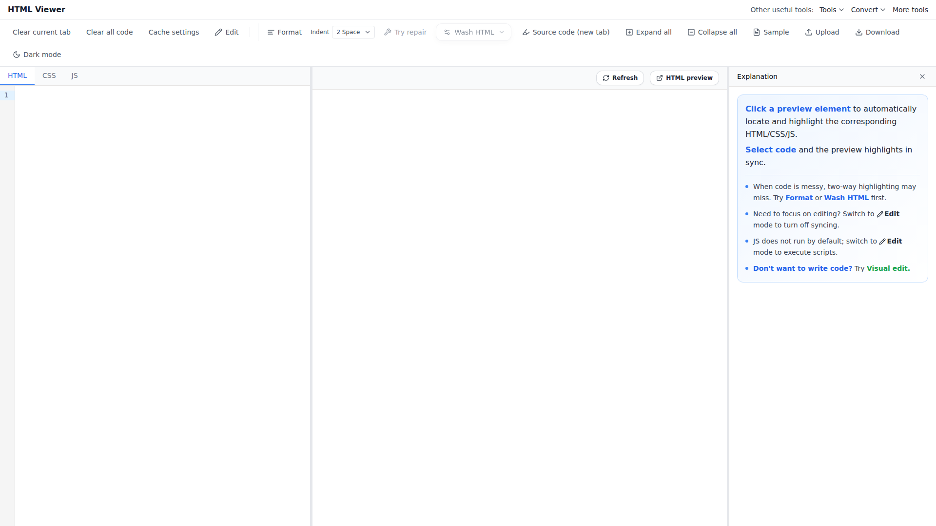 Visor HTML en línea – Vista previa en tiempo real con mapeo bidireccional de código