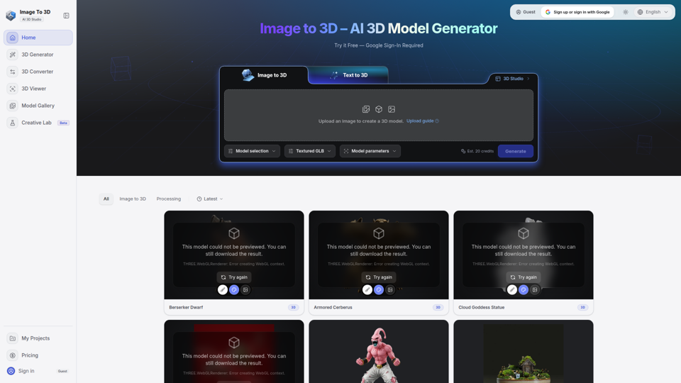 Image to 3D – AI 3D Model Generator Online | Try It Free