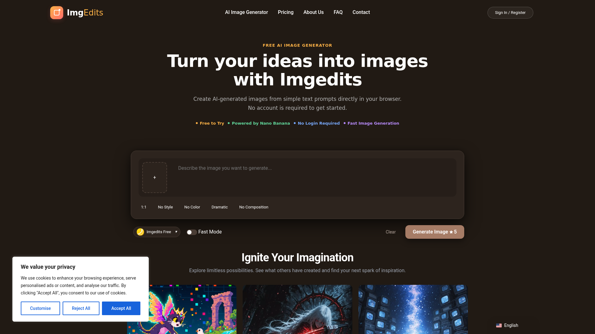 Editor y Generador de Imágenes IA Gratis | ImgEdits.net