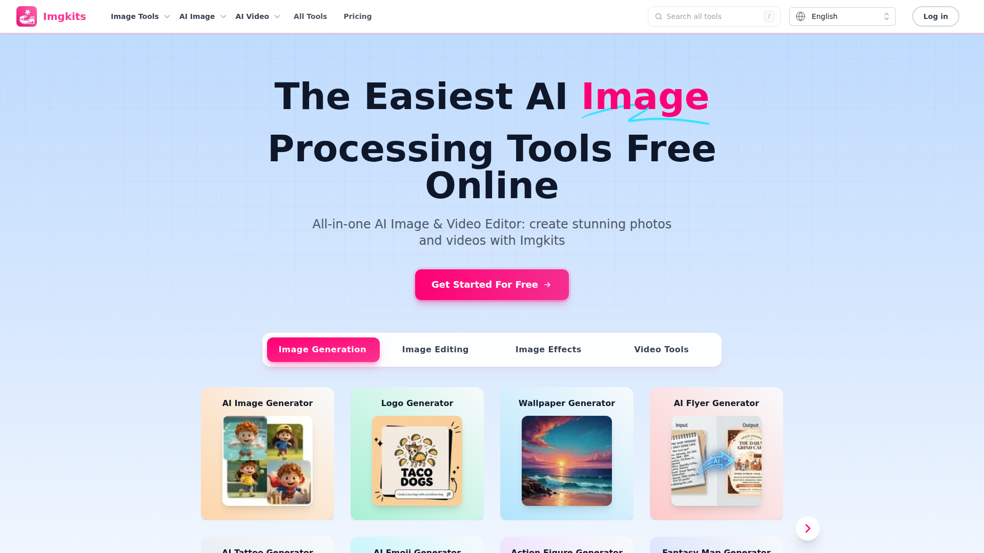 Imgkits | Las mejores herramientas de procesamiento de imagen y video con IA en línea