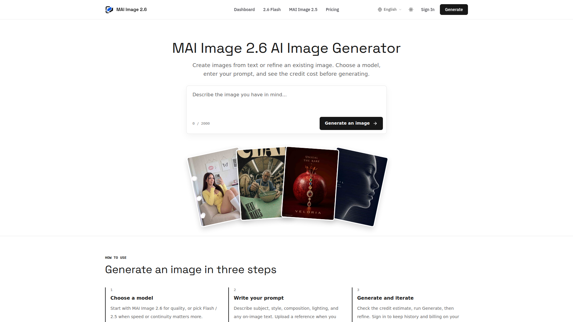 MAI Image 2.6 AI Image Generator — Try Online