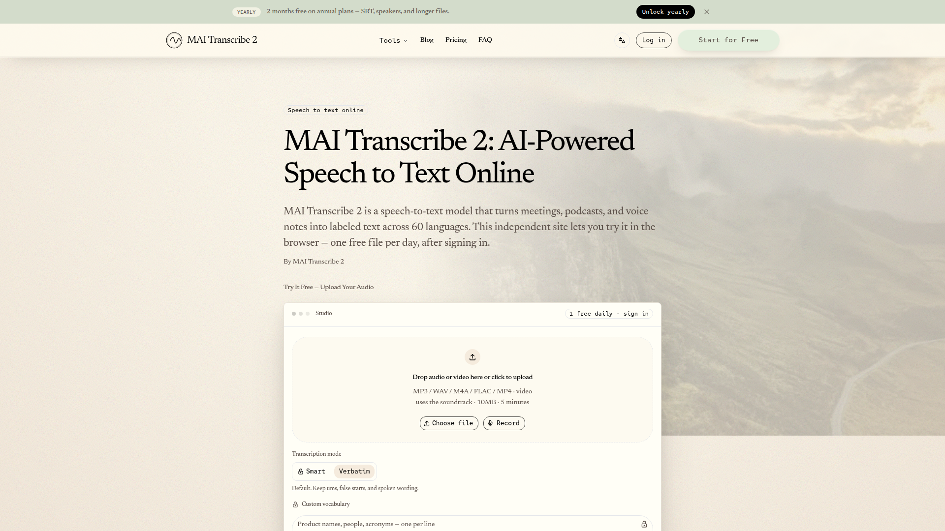 MAI Transcribe 2 - Voz a texto online gratis | Pruébalo ahora