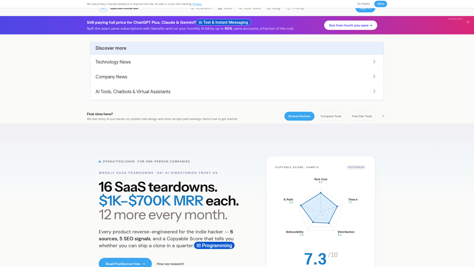 AI Tools Directory: Reviews & Comparisons | OpenAIToolsHub