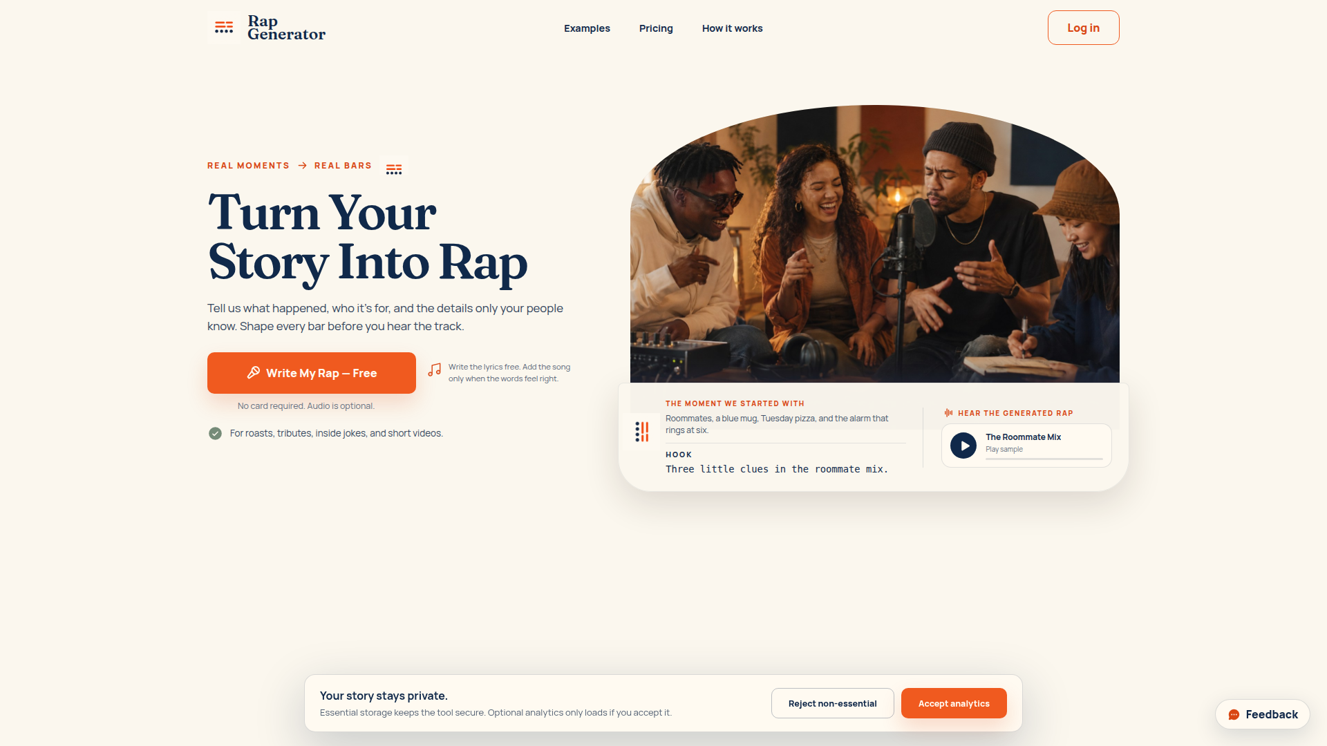Rap Generator — Write Lyrics, Edit Bars, Make a Song