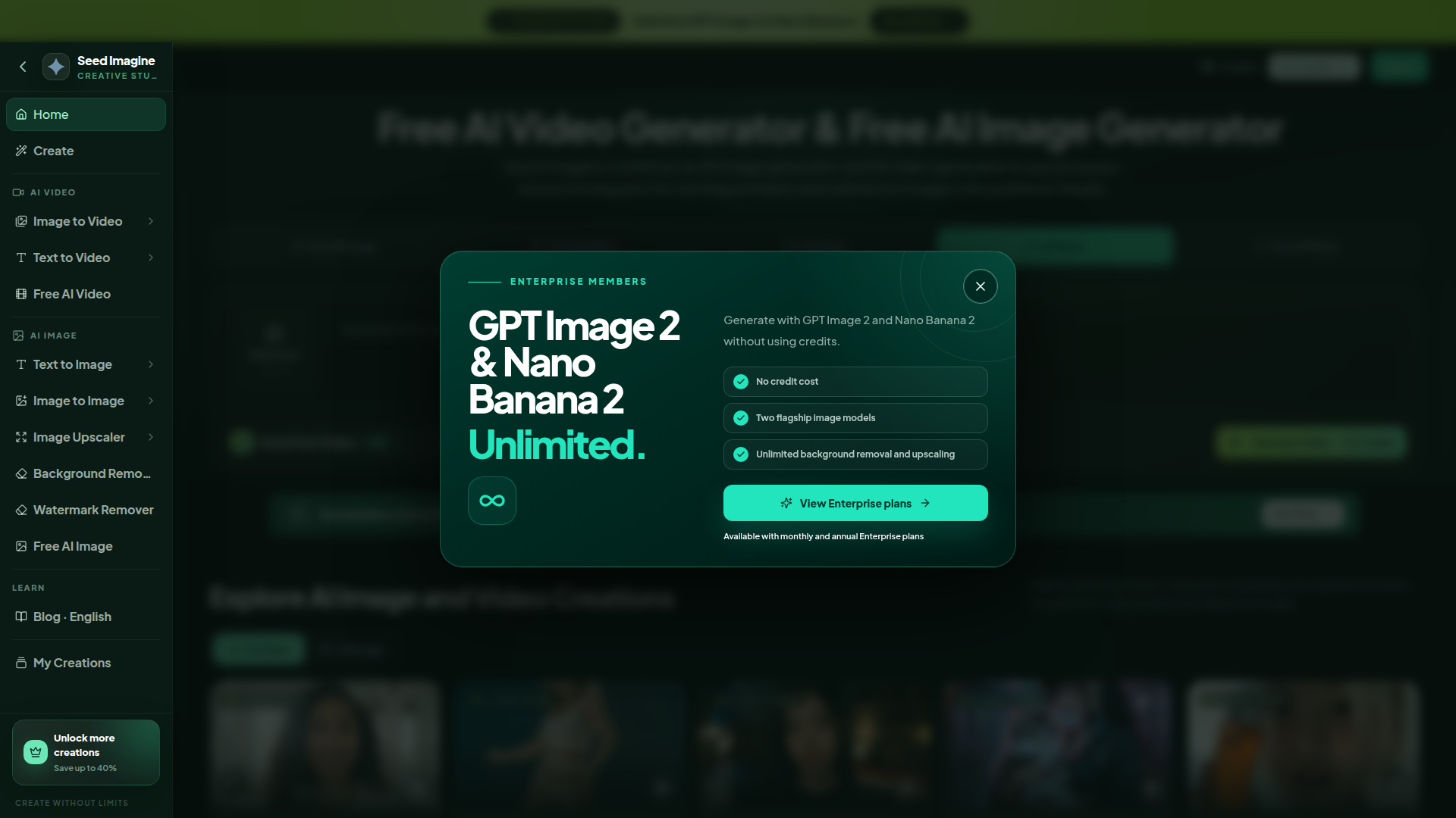 Generador de video e imágenes con IA gratis | Seed Imagine
