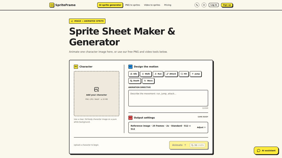 Sprite Sheet Maker & Generator | SpriteFrame