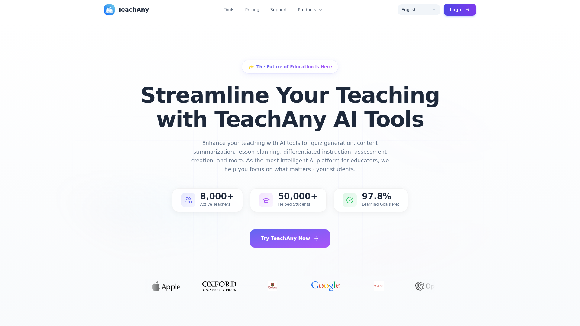 TeachAny | Plataforma de herramientas de enseñanza con IA para profesores