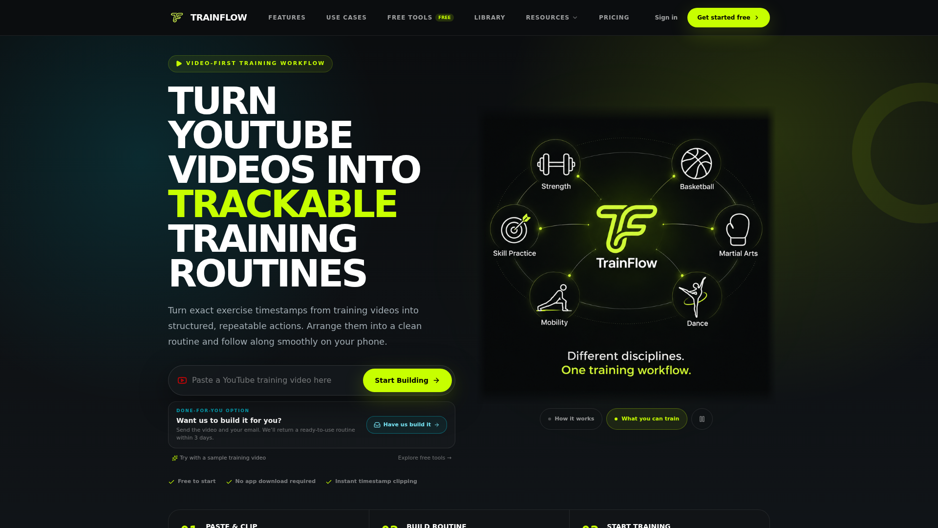TrainFlow — Convierte videos de YouTube en rutinas de entrenamiento