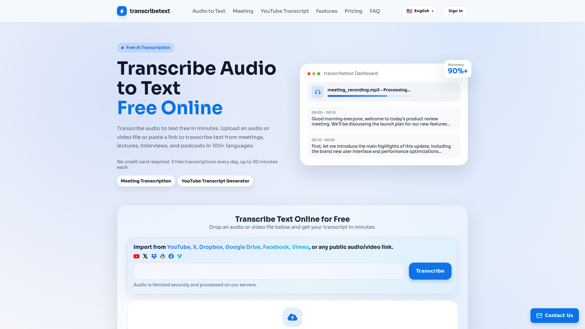 Transcribir audio a texto gratis en línea | Transcribir texto