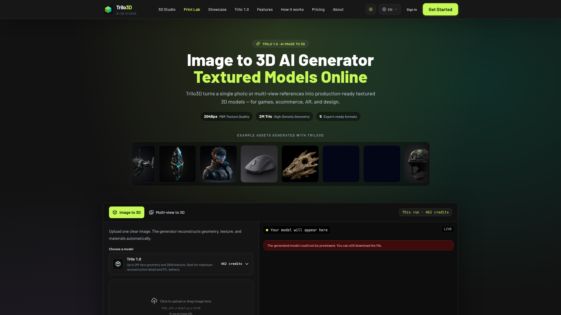 Image to 3D AI Generator Online — Textured Models