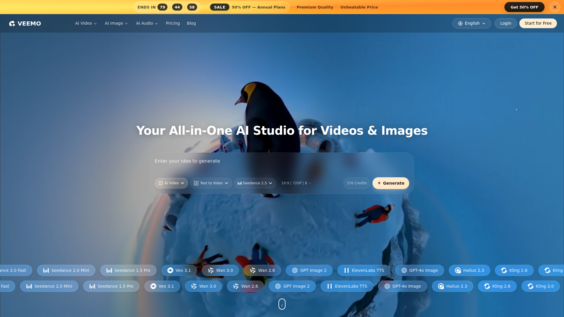 Veemo AI — Generador de Video e Imagen Todo en Uno con IA