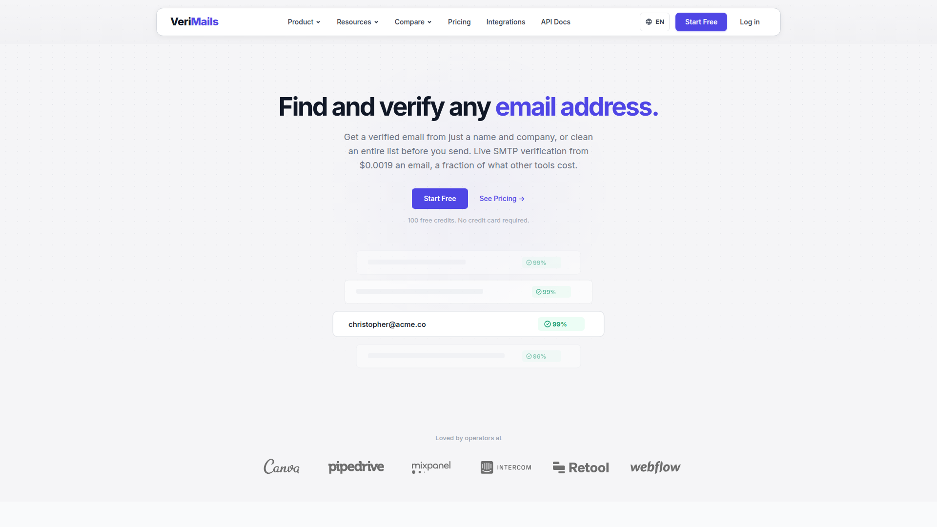 Verificación gratuita de email | VeriMails
