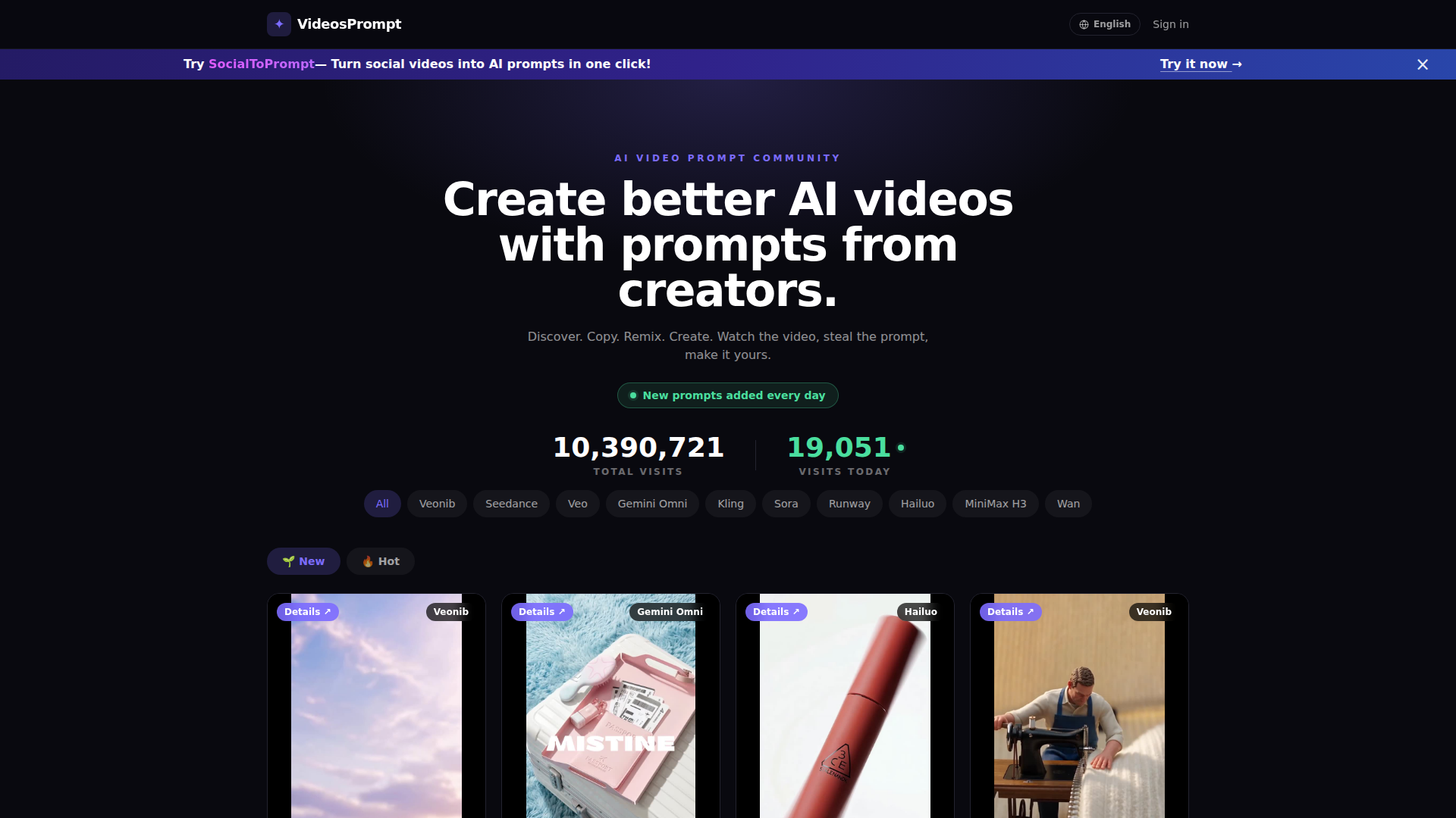 VideosPrompt - AI Video Prompt Community