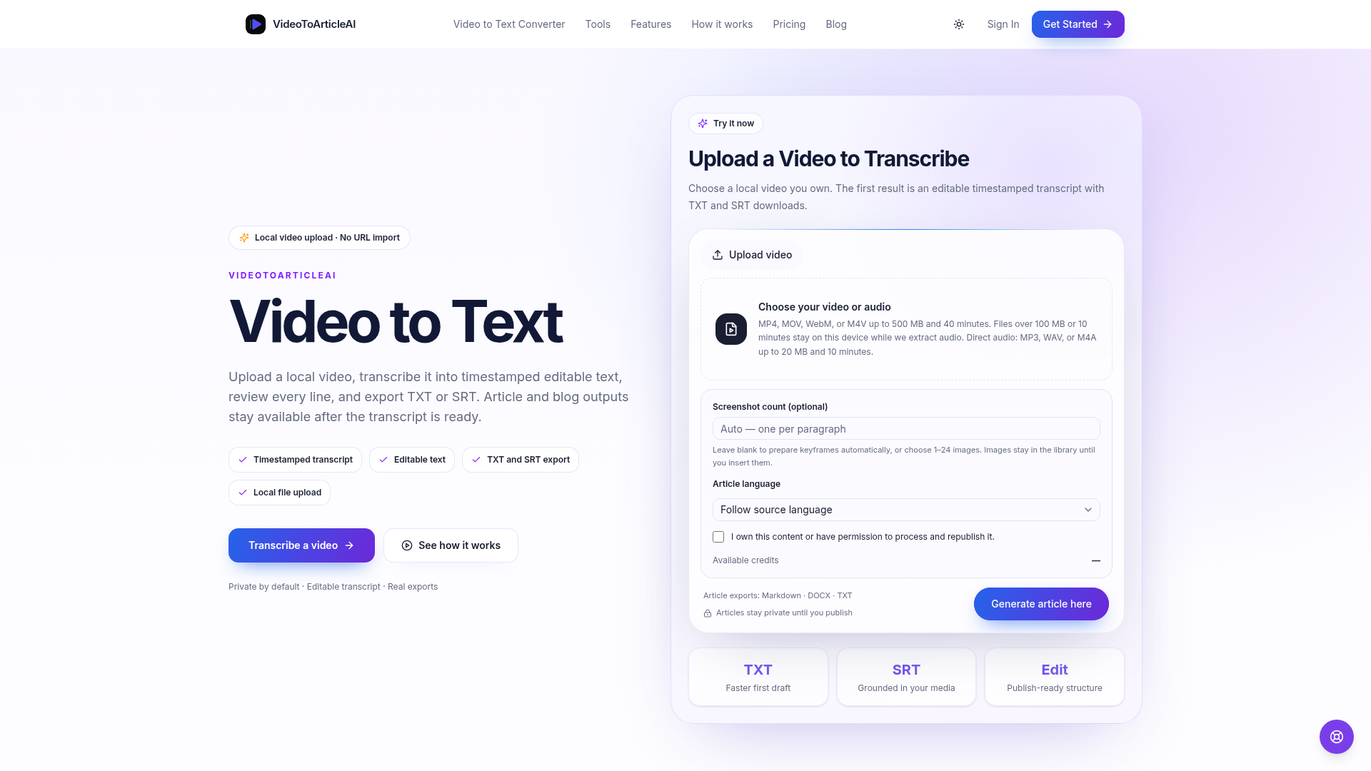 Video to Text Converter – Transcribe Video Online
