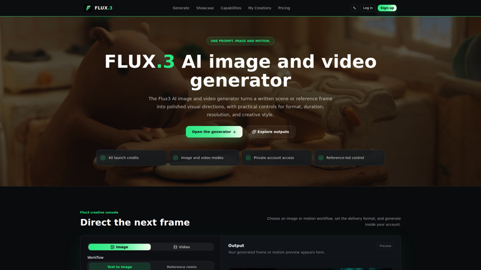 Flux3 AI Image and Video Generator | Flux3