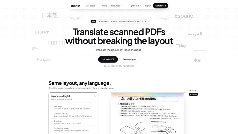 Translate Scanned PDFs Without Breaking the Layout | Reglyph