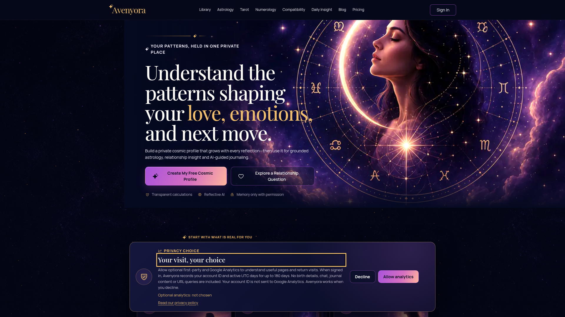 Avenyora — Tu plano cósmico personal